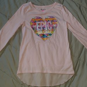 Girls HiLow Sequined Top